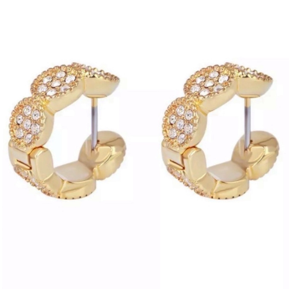 KATE SPADE • Gold Gatsby Huggies Hoop Earrings - Picture 3 of 3
